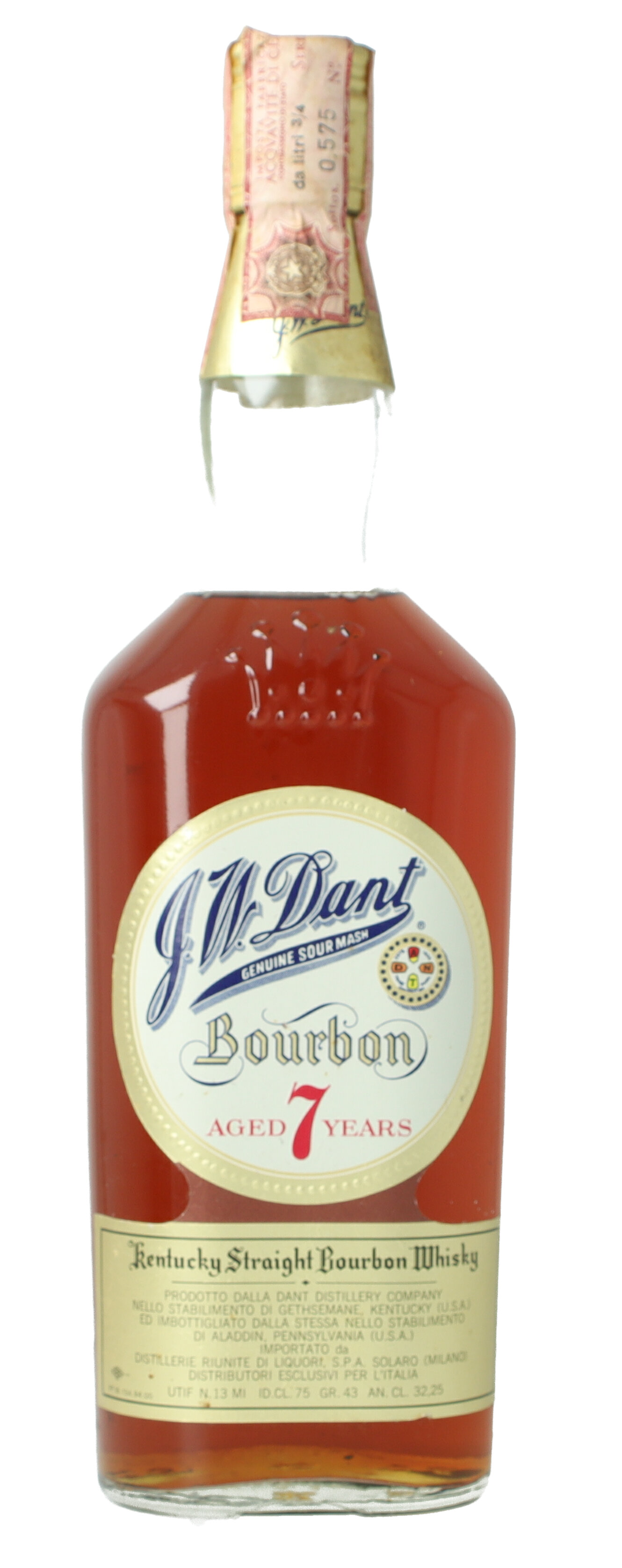 J.W. Dant Kentucky Straight Bourbon　特級 JW Dant Kentucky Straight Bourbon Whiskey 7 years old bot 60/70's