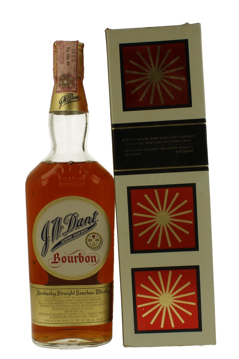 JW Dant Kentucky Straight Bourbon Whiskey 7 years old bot 60/70's