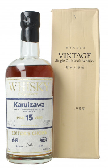 KARUIZAWA Japanese Single Malt Whisky 15 year old 1992 2007 70cl 60.6% Single cask 3434