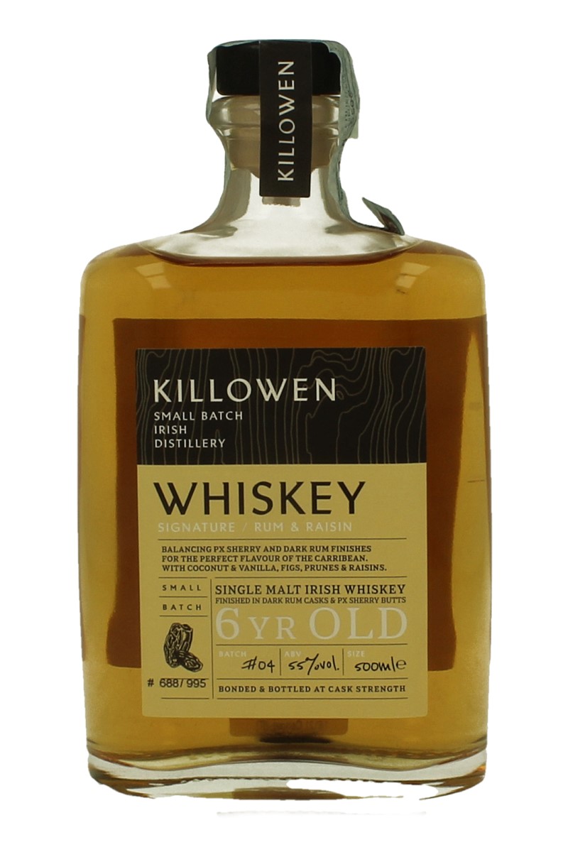 KILLOWEN Rum & Raisin 6 years old 50cl 55 Single Malt Irish Whisky