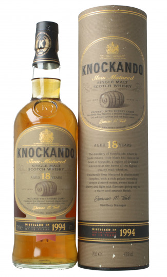 KNOCKANDO Pure Single malt Scotch Whisky 18  Year old 1994 70cl 43%