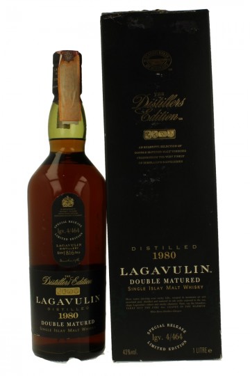 LAGAVULIN 1980 100cl 43% OB-Distillers Edition - Double Matured
