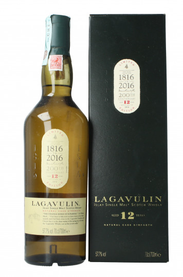 Lagavulin Islay  Scotch whisky 12 Year old 70cl 57.8% Release 2016 200th anniversary
