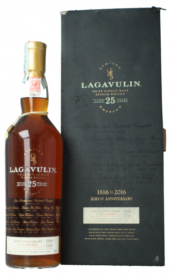 Lagavulin Islay  Scotch whisky 25 Year old 70cl 51.7% 200 Anniversary 2016 Box damaged