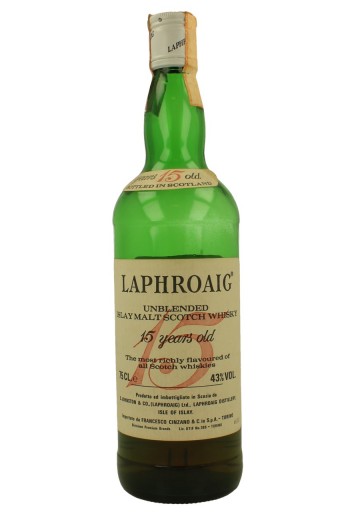 LAPHROAIG 15yo Bot.80's 75cl 43% OB - Cinzano Imp.- VERY LEVEL