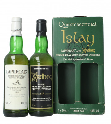 Laphroaig & Ardbeg Islay  Scotch Whisky 10-15 Years Old 1996 Edition 2x50cl 43% OB- pack