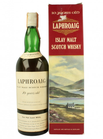 Laphroaig Islay  Scotch Whisky 10 Year Old 1960 -1970 circa 75cl 43% OB- Filippi Import long cap