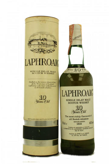 Laphroaig Islay  Scotch Whisky 10  Years Old Bot 1980's 75cl 43% OB- Spirit Import