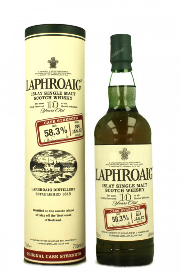Laphroaig Islay  Scotch Whisky 10  Years Old Bottled 2012 70cl 58.3% OB- Batch 004 Original Cask Strength