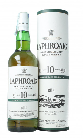 Laphroaig Islay  Scotch Whisky 10  Years Old bottled 2021 70cl 57.9% OB- Batch 13 Original Cask Strength