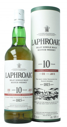 Laphroaig Islay  Scotch Whisky 10  Years Old bottled 2021 70cl 58% OB- Batch 10 Original Cask Strength