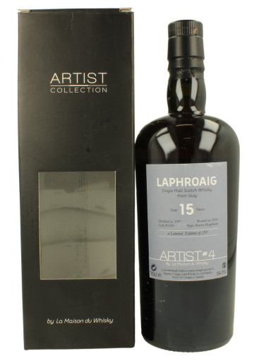 Laphroaig Islay  Scotch Whisky 15 year 1997 2014 70cl 54.3% LMDW - Artist 4