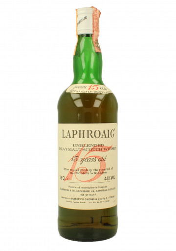 Laphroaig Islay  Scotch Whisky 15 Year Old Bot.80's 75cl 43% OB - Cinzano Imp.