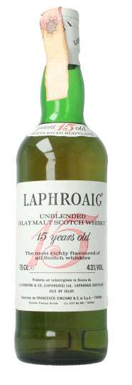 LAPHROAIG   Islay Scotch Whisky 15 year old - Bot. in The 80's 75cl 43% OB-  No box