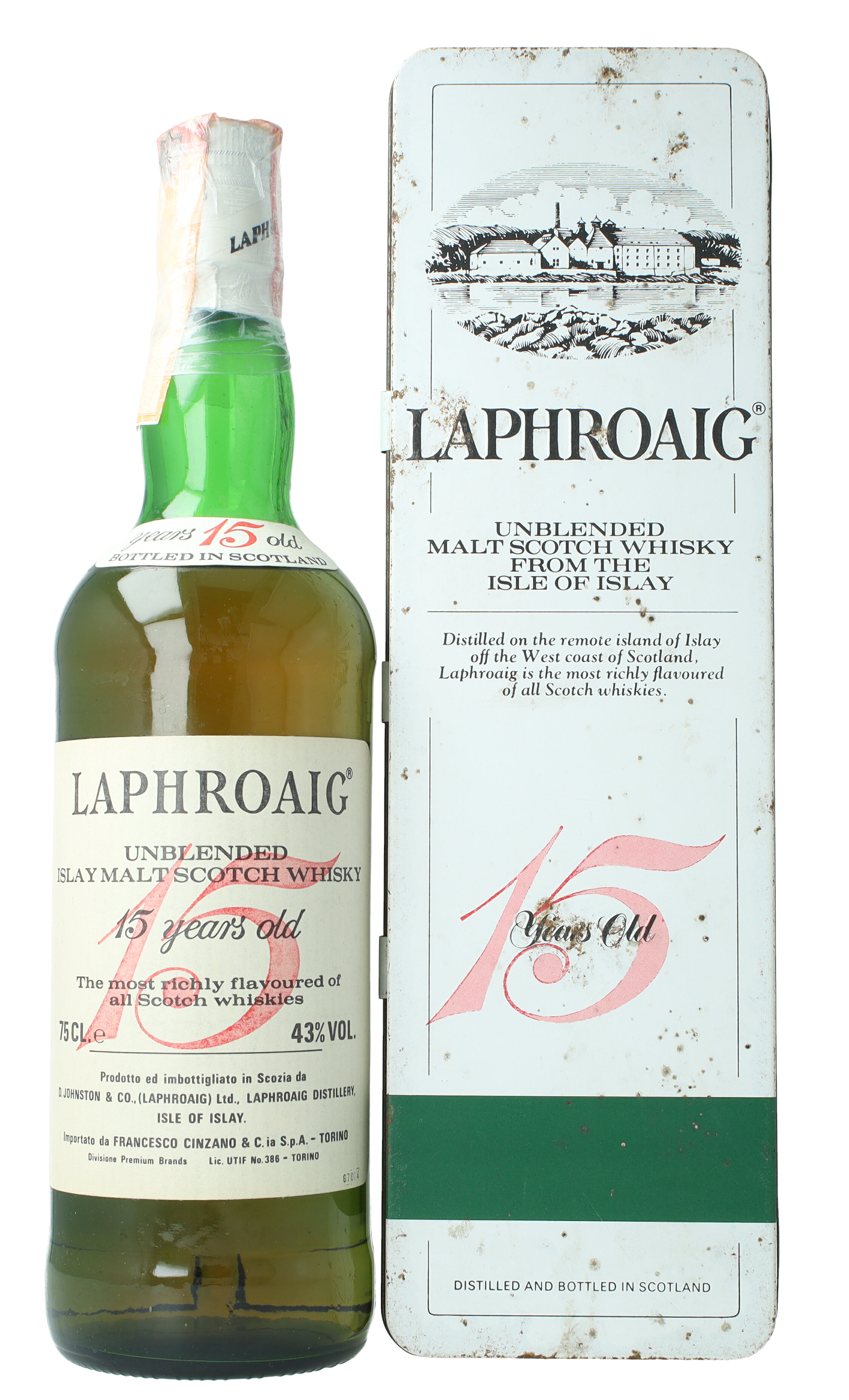 LAPHROAIG Islay Scotch Whisky 15 years old - Bot.70-80