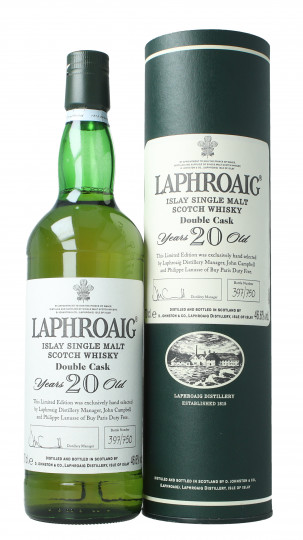 LAPHROAIG   Islay Scotch Whisky 20 year Old 2010 bottled 70cl 46.6% OB-Double cask