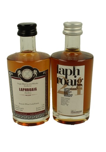 LAPHROAIG miniature 1990-1994 2x 5cl  Malts of Scotland Cask 14052-MOS007