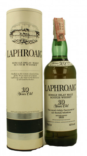 LAPHROAIG Single Islay malt Scotch Whisky 10 YEARS OLD Bot 80's 75cl 43% GRAN RESERVA