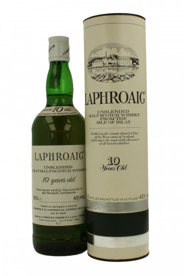 LAPHROAIG Unblended 10 years old - Bot.70-80's 75cl 43% Ob-Cinzano Import
