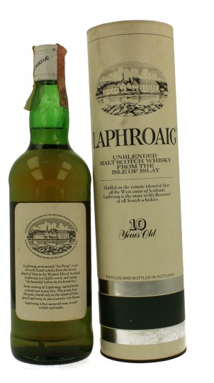 LAPHROAIG Unblended 10 years old Bot 80's 75cl 43% OB- CINZANO IMPORT