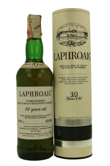 LAPHROAIG Unblended 10 years old Bot 80's 75cl 43% Ob-Cinzano Import