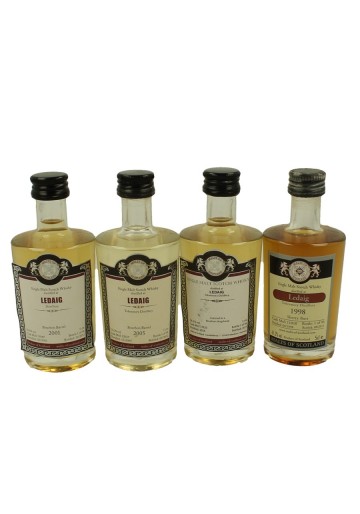 LEDAIG   miniature 1997-1998-2001-2005 8x 5cl  Malts of Scotland Cask 1134-14009-1135-15067-14008-14053