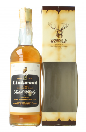 Linkwood Speyside  Scotch Whisky 15 year old Bot.80's 75cl 40% Gordon MacPhail