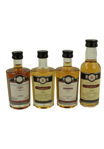 LONGMORN  miniature 1975-1976-1992-1992 4x 5cl  Malts of Scotland Cask 17029-12011-13029-3977