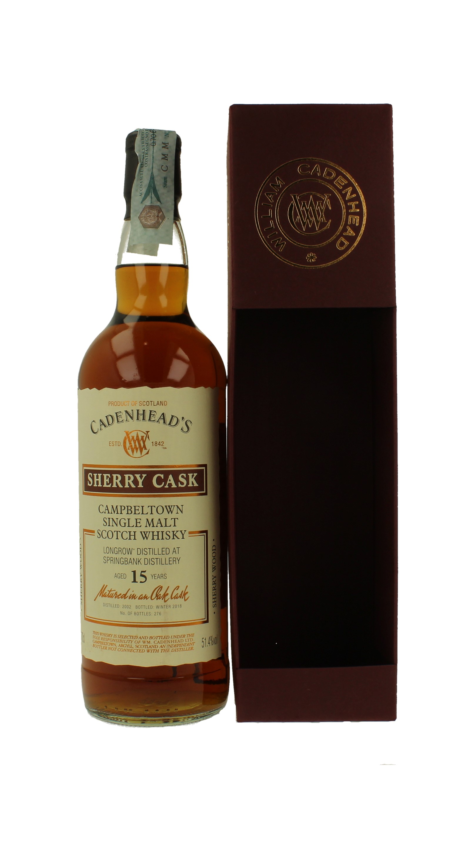 高級素材使用ブランド 箱付き Longrow 1992-2002 9Y Cadenhead 