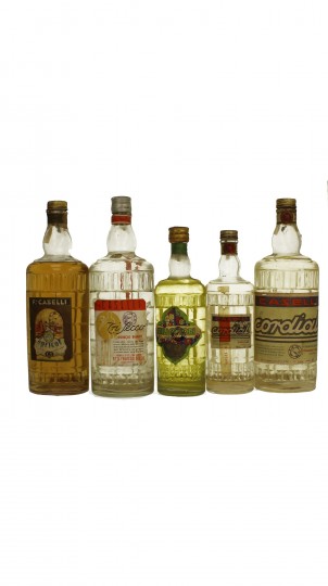lot of 10 old Italian Liquor Distillery Caselli bot 50's-60's 10x75cl 40%