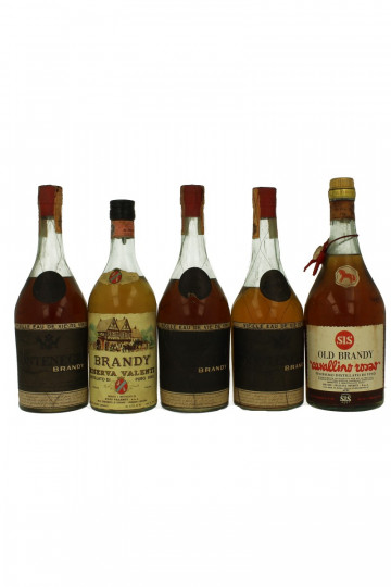 lot of 12 old Italian And French Brandy Mixed Bot 60's 75cl 40%