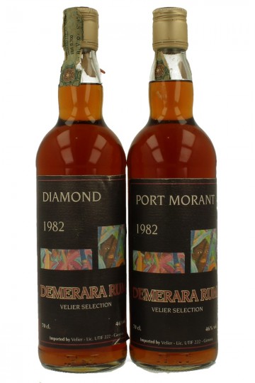 Lot of 2 Demerara  Rum Port Morant -Diamond 1982 2x70cl Velier Import