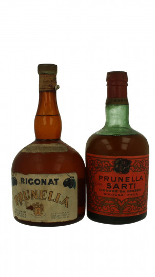lot of 2  old Italian Liquor Prunella Bot.1940/50's 75cl