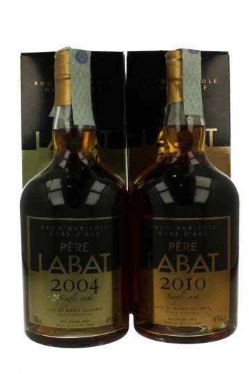 Lot of 2 Pere Labat Agricole  Rum 2x70cl 45% 2004-2010 Isle De Marie Galante