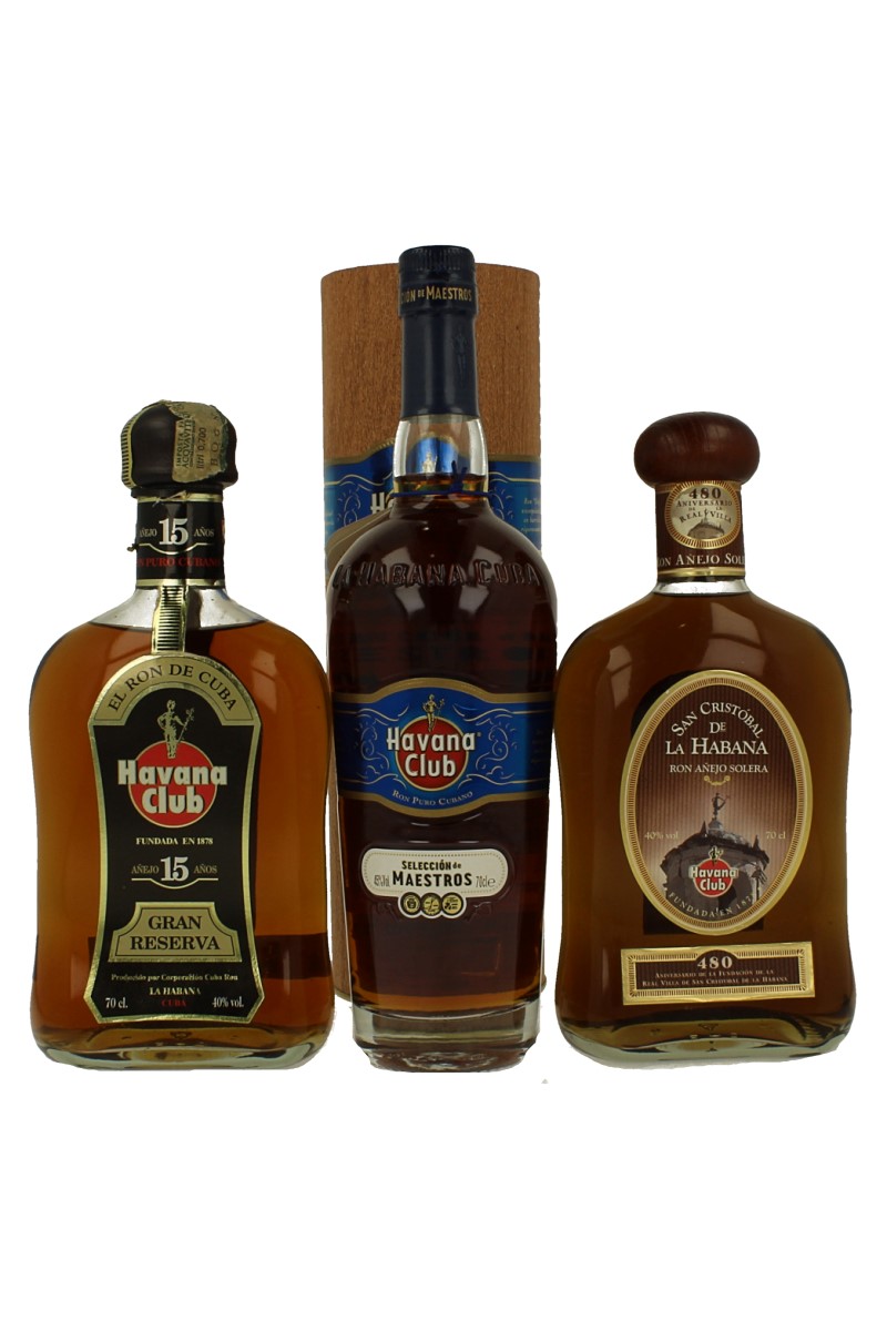 Lot of 3 Havana CLub Rum 3x70cl Gran Reserva maestros480 Aniversario
