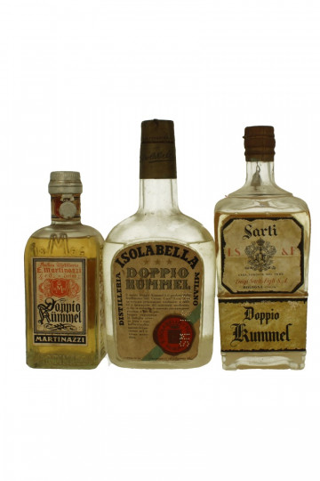 lot of 3  old Italian Liquor Doppio Kummel Bot.1940/50's 75cl
