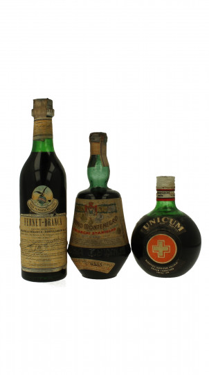 lot of 3 old  Liquor Fernet -Unicum-Amaro Montenegro Bot. 60's 3x50cl