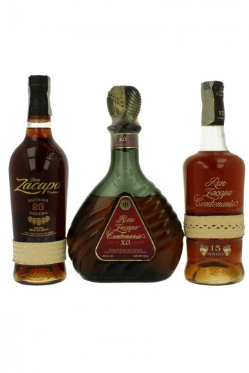 Lot of 3 Zacapa  Rum 3x70cl Xo red Label-23 solera- 15 Anos