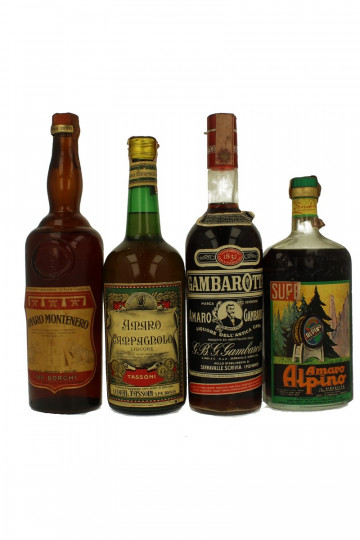 lot of  4 old Italian Liquor Amaro (Bitter) Bot.40/50/60's 75cl