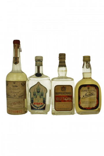 lot of 4  old Italian Liquor Doppio Kummel Bot.1940/50's 75cl