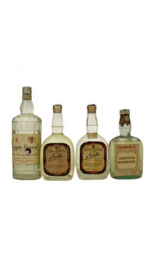 lot of 4 old Italian Liquor Doppio Kummel bot 50's-60's 4x75cl 40%