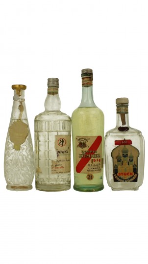 lot of 4 old Italian Liquor Doppio Kummel bot 50's-60's 4x75cl 40%