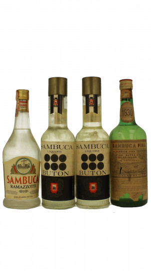 lot of 4  old Italian Liquor Sambuca Bot.40/50/60's 75cl