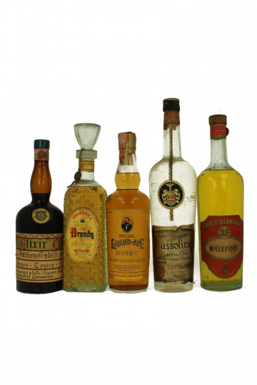 lot of  5 Italian old  Liquor Bot in the 40-50-60's 75cl