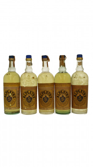 lot of 5 old Italian Liquor Alpestre bot 50's-60's 5x75cl 40%