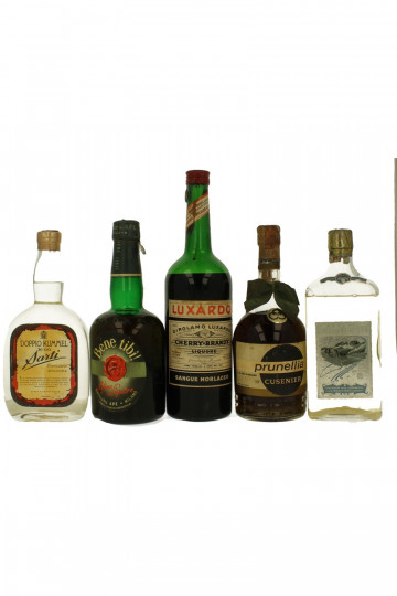 lot of  5  old  Italian Liquor Bot.1940/50's 75cl