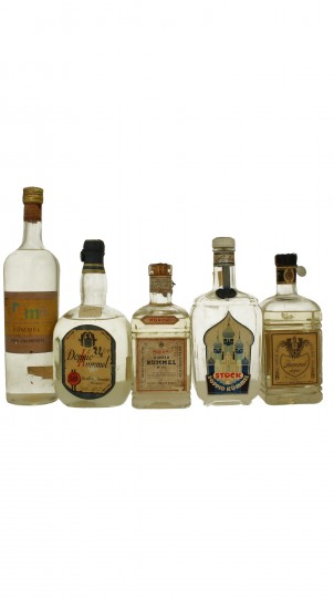 lot of 5 old Italian Liquor Doppio Kummel bot 50's-60's 5x75cl 40