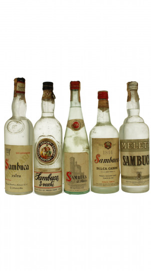 lot of 5  old Italian Liquor Sambuca Bot.40/50/60's 75cl