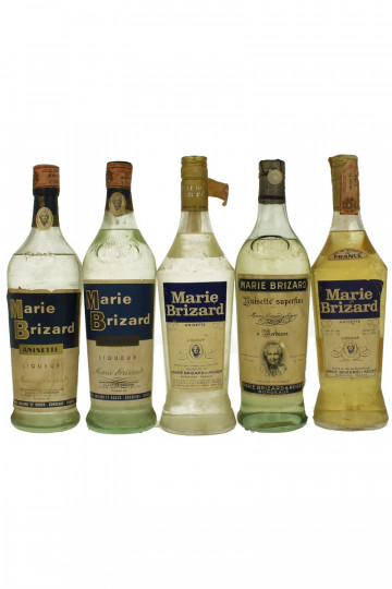lot of 5 old Liquor Marie Brizard Bot.40/50/60's 75cl