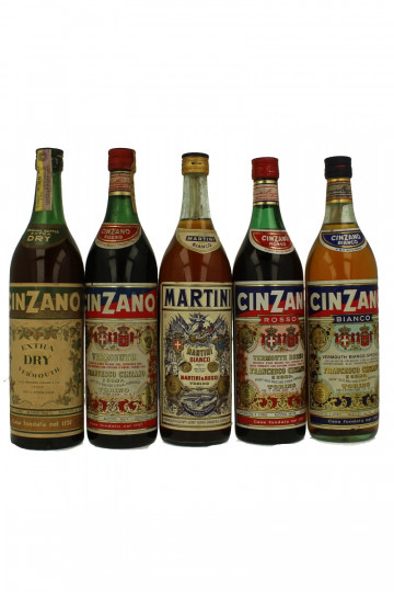 lot of  5  old  Vermouth Cinzano & Martini - Bot.70's 75cl